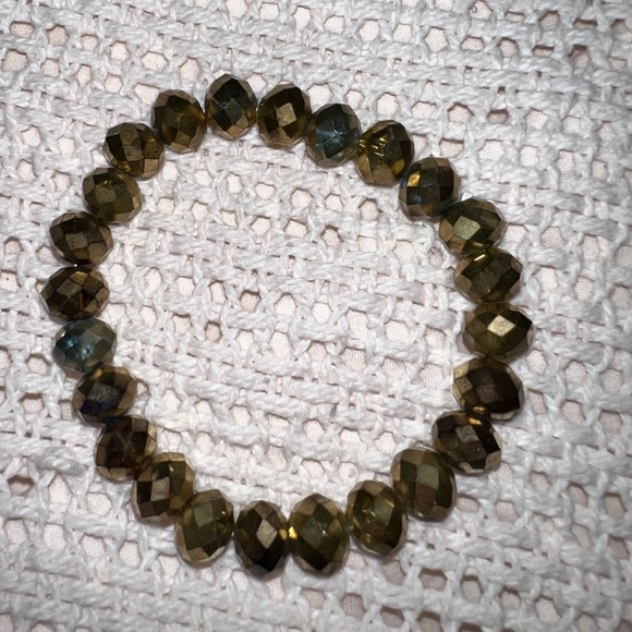 NWT SANDRA LING Upcycled 7 Stack Black and Gold  Bracelet Set Stacker Set - Picture 4 of 8